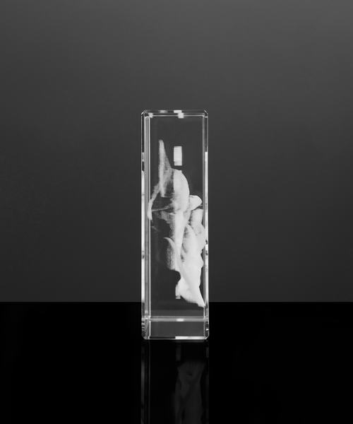 Anioł Stróż 3D w kryształowej statuetce 110×150×30 mm – Pamiątka Chrztu Świętego