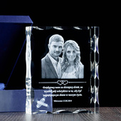 Fotokryształ 2D Lux 120×150×40 mm – zdjęcie w krysztale na prezent ślubny