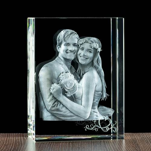 MEGA statuetka, trójwymiarowy wizerunek w krysztale na urodziny