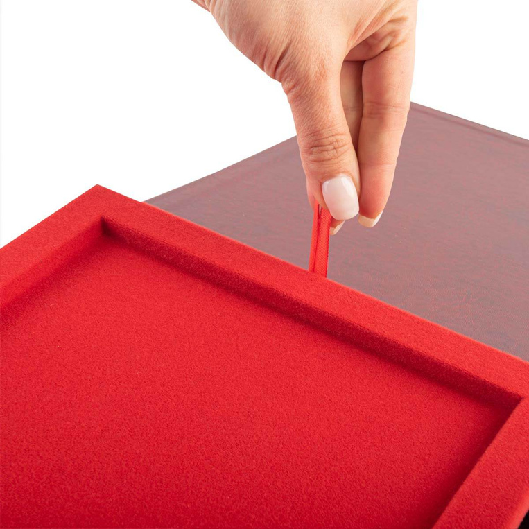 Etui SAMETI do podkładu 12x15 Bordowe Pion