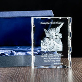 Pamiątka Chrztu 3D w krysztale od Matki Chrzestnej - FOTOPREZENT