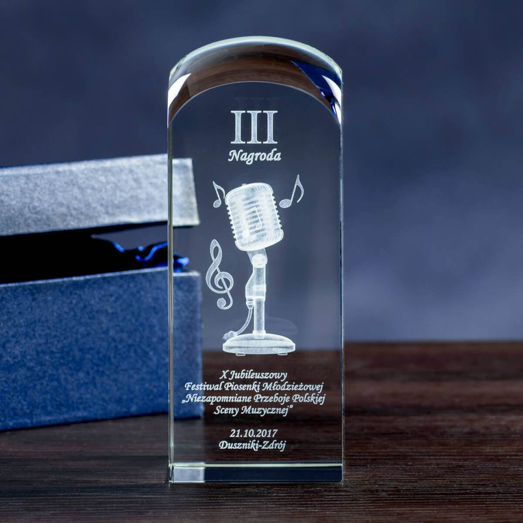 Nagroda w konkursie muzycznym - MIKROFON 3D w szkle
