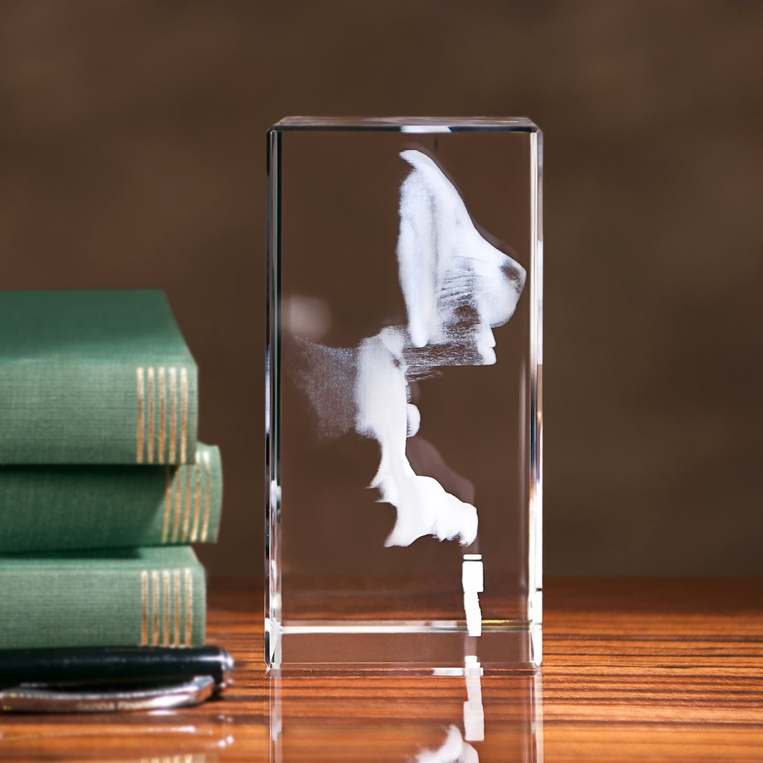 PIES 3D wygrawerowany w krysztale na prezent DLA DZIEWCZYNY ŻONY CÓRKI