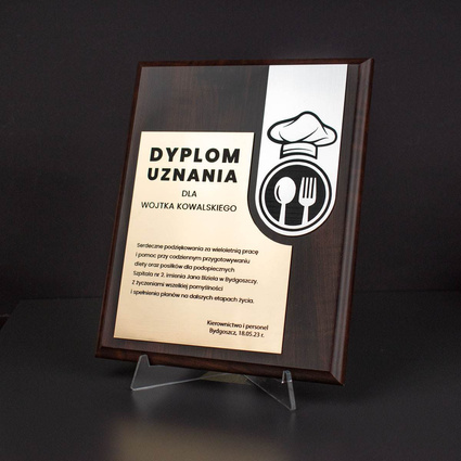 Dyplom z grawerem DLA KUCHARZA 203x254 - NAGRODA WYRÓŻNIENIE