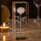 Piękna, grawerowana róża 3D z własną dedykacją dla ukochanej