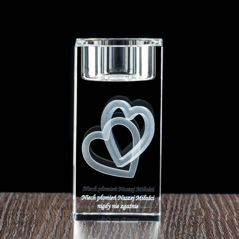 Kryształowy świecznik dla Babci i Dziadka z Twoją dedykacją