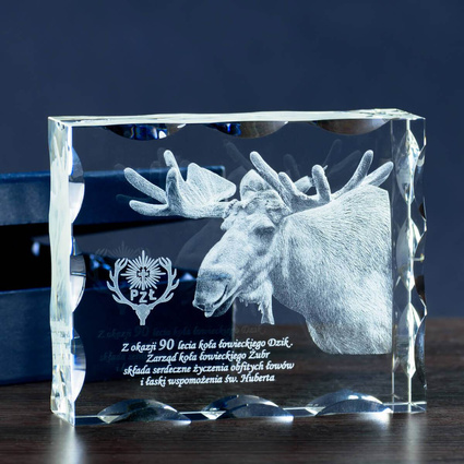 Podziękowania dla myśliwego - zdjęcie 3D łosia Logo Związku Łowieckiego