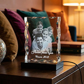 Fotolampka 120x150x40 mm z grawerem zdjęcia i dedykacji na podstawce LED