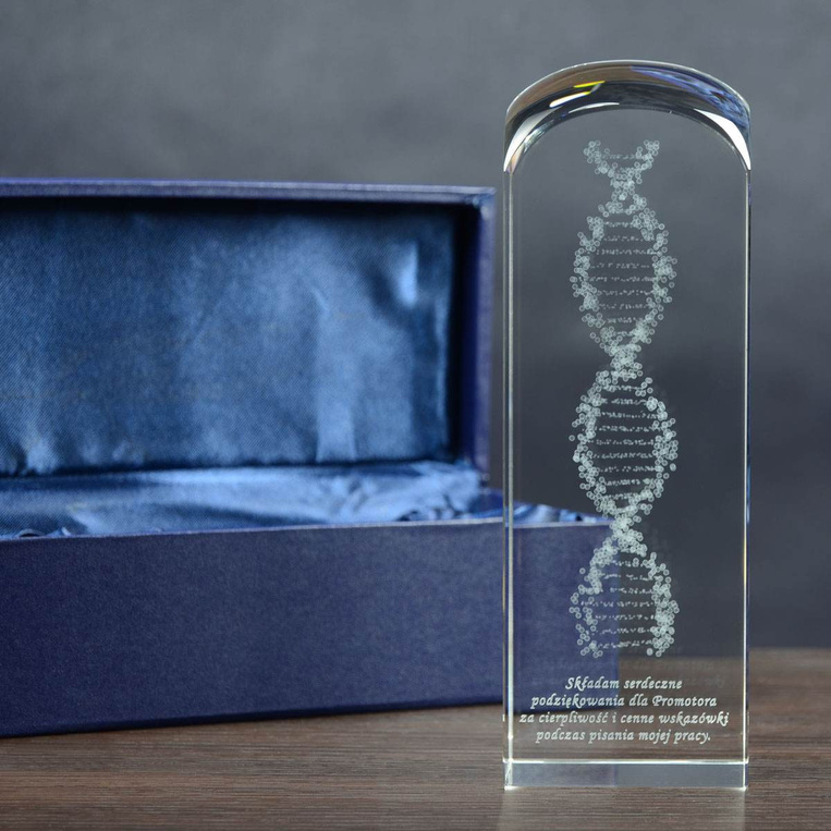 Kwas DNA na prezent DLA NAUCZYCIELA - statuetka 3D