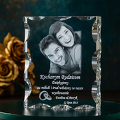 Zdjęcie 3D Nowożeńców w krysztale jako prezent ślubny. GRAWER DEDYKACJI