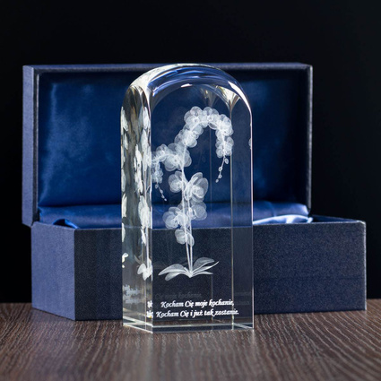 Kryształowy storczyk, Grawer 3D - Statuetka personalizowana