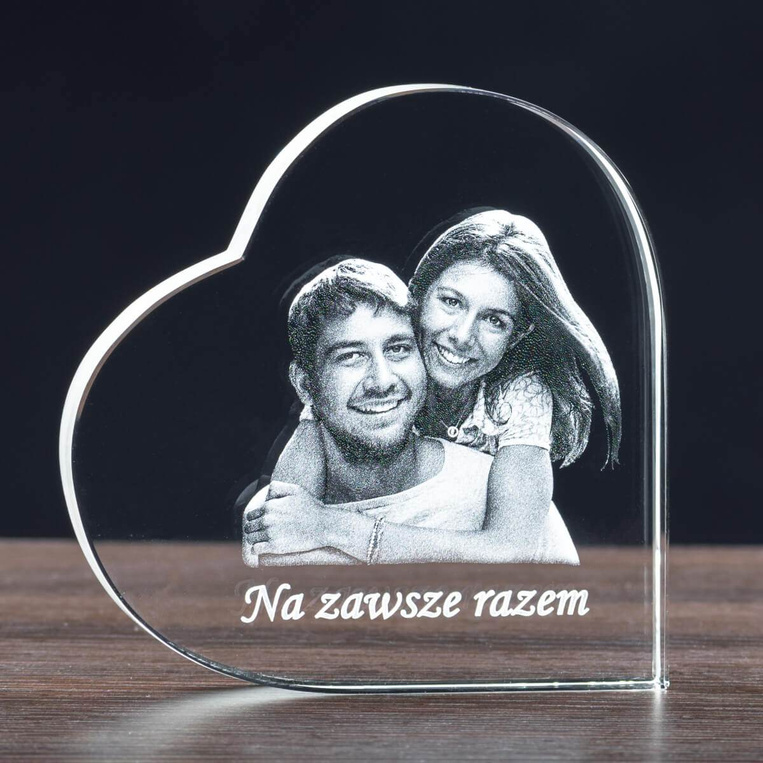 Zdjęcie w krysztale Serce - Prezent dla ukochanej, żony, dziewczyny
