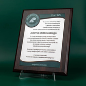 Prezent dla Leśnika 203x254 mm - grawerowany dyplom Nadleśnictwo