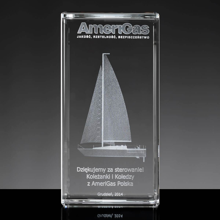 Statuetka DLA SZEFA i kolegi z pracy ŻEGLARZA grawer jachtu 3D z dedykacją