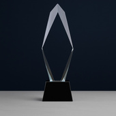 Statuetka szklana Prestige [KPR-09] 260x55x85 mm - czysty