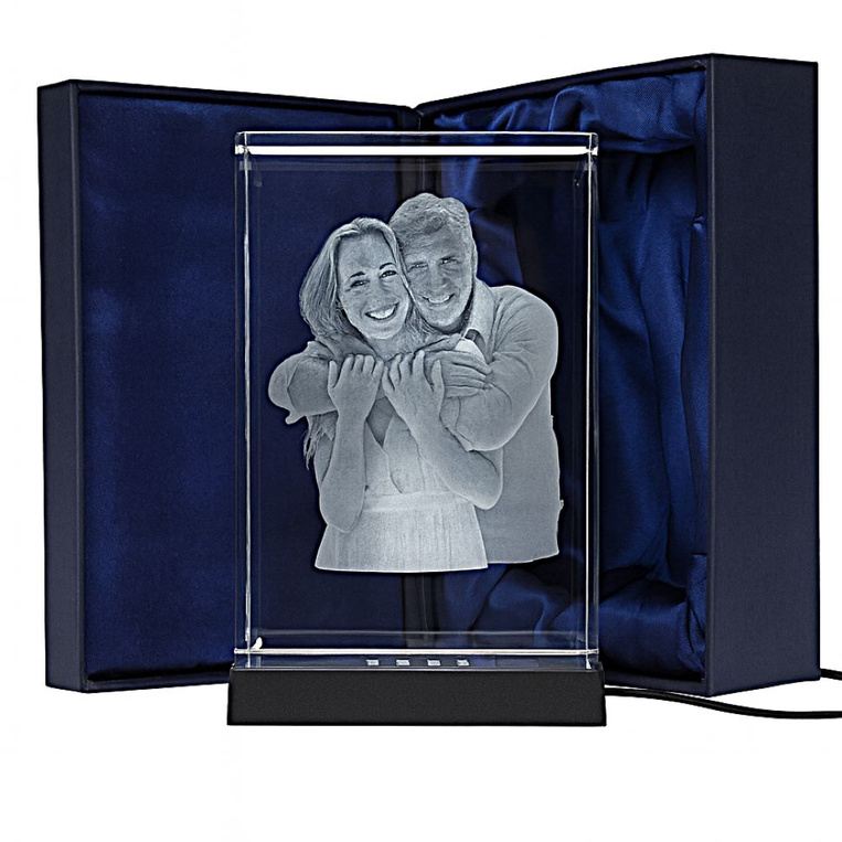 Fotokyształ 3D 120x180x80 mm z grawerem pary – prezent na rocznicę ślubu