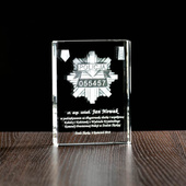 Podziękowania dla Policjanta statuetka Płyta Płaska Odznaka i ID policjanta