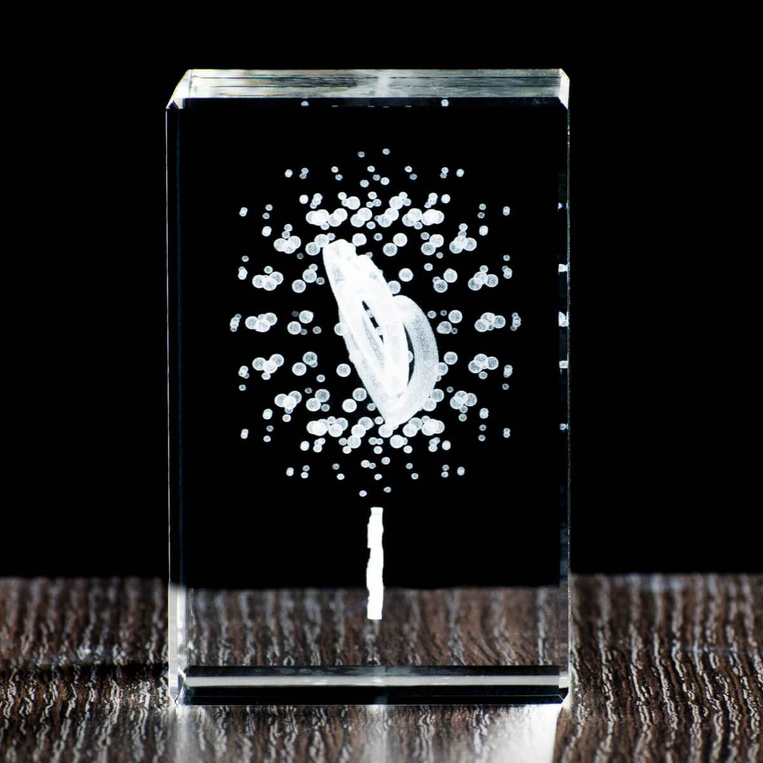 Kryształowy upominek dla niego - SPLECIONE SERCA i dedykacja