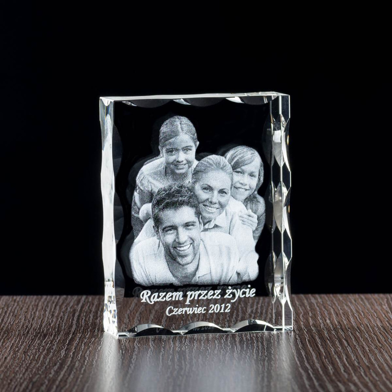 Prezent na urodziny - zdjęcia rodzinne w krysztale, fotokryształ 2D