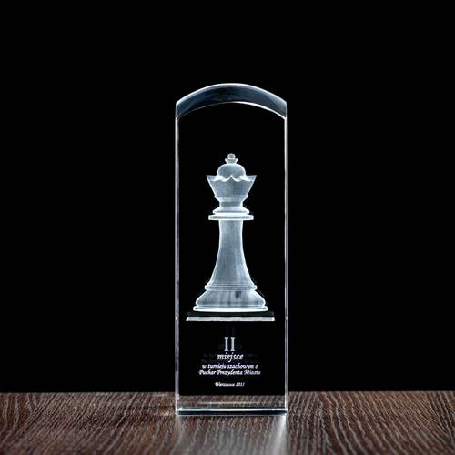 Nagroda za zdobycie II miejsca, pionek 3D w krysztale