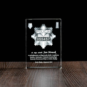 Podziękowania dla Policjanta statuetka Płyta Płaska Odznaka i ID policjanta