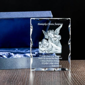 Pamiątka Chrztu 3D w krysztale od Matki Chrzestnej - FOTOPREZENT