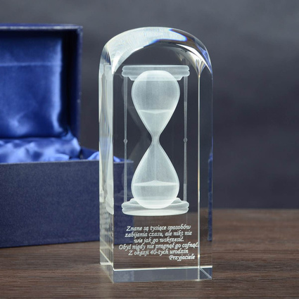 Prezent na urodziny - Klepsydra 3D w krysztale Kolumna 170x60x60 mm