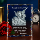 Pamiątka Chrztu 3D w krysztale od Matki Chrzestnej - FOTOPREZENT