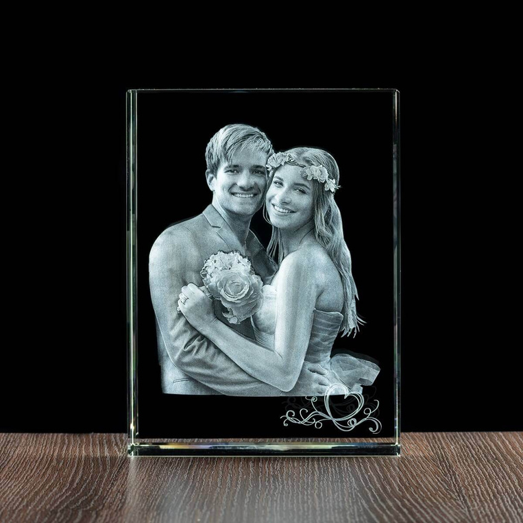 MEGASTATUETKA - Kryształ na ślub, personalizowany zdjęciem (3D) oraz dedykacją