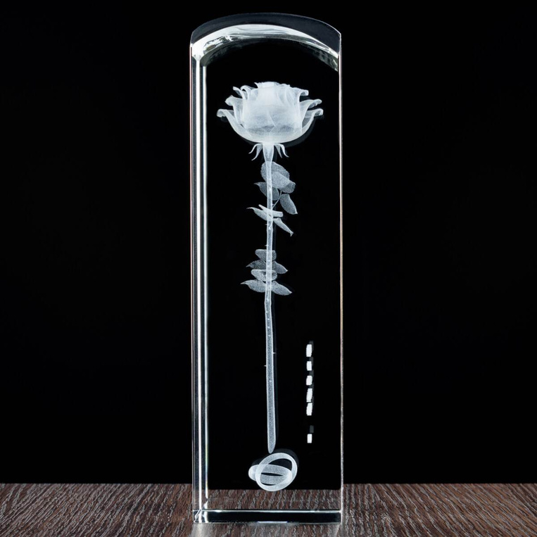 Róża 3D - podziękowania dla rodziców. Duża statuetka 220x65x65 mm