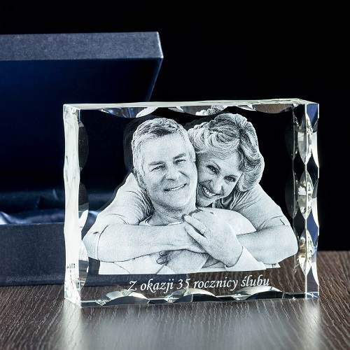 Prezent na rocznicę - zdjęcie 3D w krysztale, fotoprezent