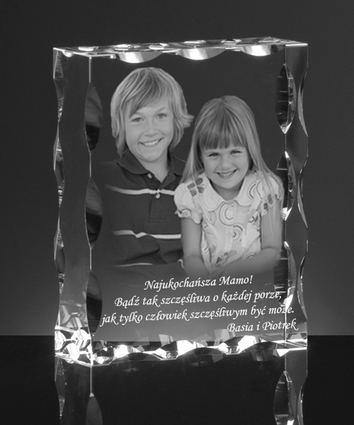FOTOPREZENT 2D dla Mamy, duży kryształ na Dzień Matki imieniny urodziny