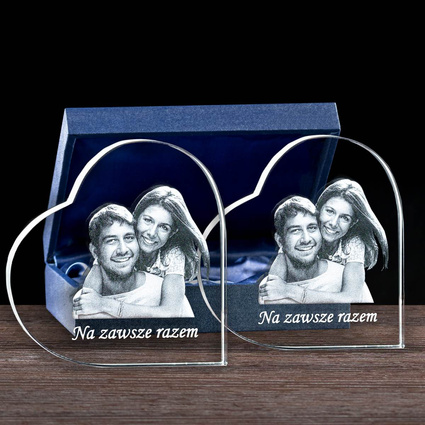 Komplet kryształowych serc DLA ZAKOCHANYCH na Walentynki (2 szt.)