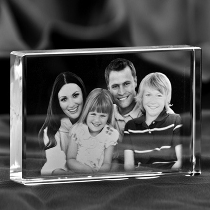 Zdjęcie 2D (płaskie) wygrawerowane w krysztale statuetka Płyta płaska