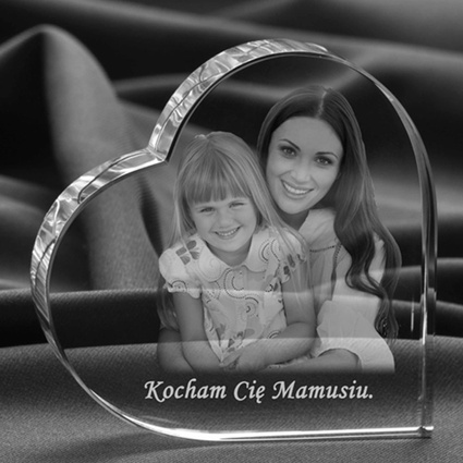 Prezent DLA MAMY - zdjęcie 2D w kryształowy sercu