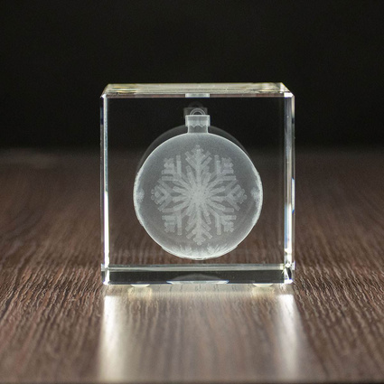 Bombka 3D wygrawerowana w krysztale - UPOMINEK FIRMOWY