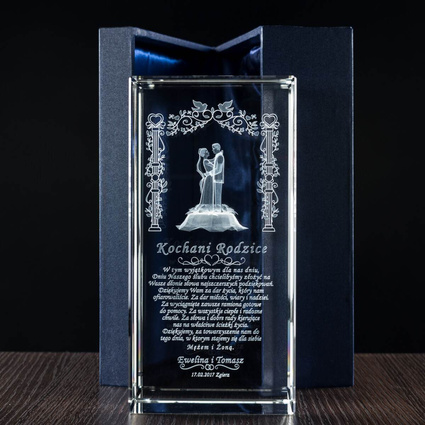 Podziękowania dla rodziców - duża statuetka z grawerem symbolicznego ślubu