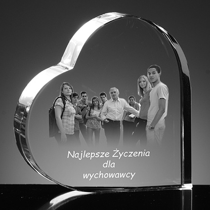 Fotoprezent na zakończenie roku dla wychowawcy, nauczyciela - statuetka serce