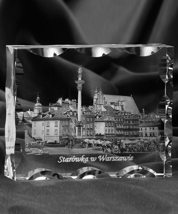 Zdjęcie Starówki w Warszawie - GRAWER 3D w krysztale