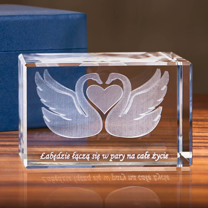 Walentynkowa pamiątka - Łabędzie 3D w małej statuetce