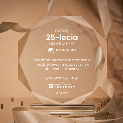 Personalizowana statuetka na 25-lecie firmy – jubileuszowy upominek biznesowy